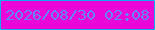 文字の大きさ：2、枠の色：0eaaeb、背景の色：ea06d9、文字の色：6286f6 無料ブログパーツのブログ時計