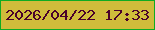 文字の大きさ：4、枠の色：0eab22、背景の色：cfbc3b、文字の色：49012b 無料ブログパーツのブログ時計