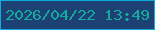 文字の大きさ：2、枠の色：0eacd9、背景の色：1d4075、文字の色：14aa9c 無料ブログパーツのブログ時計