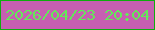 文字の大きさ：3、枠の色：0ead0e、背景の色：c65fb1、文字の色：63e959 無料ブログパーツのブログ時計