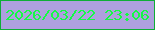 文字の大きさ：2、枠の色：0eae36、背景の色：aea0de、文字の色：14fb44 無料ブログパーツのブログ時計