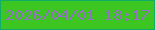 文字の大きさ：4、枠の色：0eae68、背景の色：3dc522、文字の色：9171c0 無料ブログパーツのブログ時計