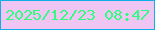 文字の大きさ：2、枠の色：0eafe6、背景の色：efc5f3、文字の色：33fb7f 無料ブログパーツのブログ時計