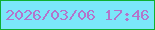 文字の大きさ：5、枠の色：0eb030、背景の色：7be7f9、文字の色：b374cb 無料ブログパーツのブログ時計