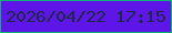 文字の大きさ：4、枠の色：0eb172、背景の色：5e15e7、文字の色：1f2747 無料ブログパーツのブログ時計