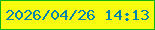 文字の大きさ：5、枠の色：0eb211、背景の色：f9fc0f、文字の色：0384ad 無料ブログパーツのブログ時計