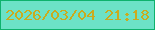 文字の大きさ：5、枠の色：0eb26d、背景の色：6ce2c7、文字の色：caab1e 無料ブログパーツのブログ時計