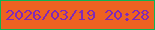 文字の大きさ：3、枠の色：0eb454、背景の色：ee6221、文字の色：8029b7 無料ブログパーツのブログ時計