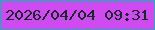 文字の大きさ：3、枠の色：0eb5b3、背景の色：d04af2、文字の色：162b24 無料ブログパーツのブログ時計