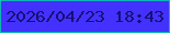 文字の大きさ：1、枠の色：0eb6b7、背景の色：4331ff、文字の色：171075 無料ブログパーツのブログ時計