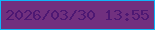 文字の大きさ：1、枠の色：0eb6f9、背景の色：71307f、文字の色：4e1873 無料ブログパーツのブログ時計