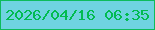 文字の大きさ：2、枠の色：0ebb5b、背景の色：6fd3e0、文字の色：01bb50 無料ブログパーツのブログ時計