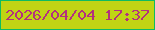 文字の大きさ：4、枠の色：0ebb61、背景の色：c0d414、文字の色：b3317e 無料ブログパーツのブログ時計