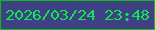 文字の大きさ：5、枠の色：0ebd14、背景の色：404184、文字の色：0de752 無料ブログパーツのブログ時計