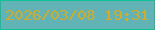 文字の大きさ：2、枠の色：0ec296、背景の色：62b3b6、文字の色：d1ac2a 無料ブログパーツのブログ時計