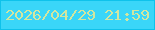 文字の大きさ：4、枠の色：0ec2eb、背景の色：3ad6f8、文字の色：d2e6a0 無料ブログパーツのブログ時計