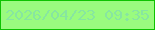 文字の大きさ：1、枠の色：0ec302、背景の色：9afb7f、文字の色：87e6a0 無料ブログパーツのブログ時計