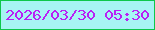 文字の大きさ：5、枠の色：0ec74c、背景の色：a7f4f4、文字の色：b921f4 無料ブログパーツのブログ時計