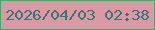 文字の大きさ：1、枠の色：0ec75b、背景の色：dd98a5、文字の色：2f7976 無料ブログパーツのブログ時計