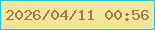 文字の大きさ：1、枠の色：0ec8ed、背景の色：f0e59d、文字の色：a67748 無料ブログパーツのブログ時計