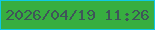 文字の大きさ：1、枠の色：0ec9e4、背景の色：37ae40、文字の色：3f5559 無料ブログパーツのブログ時計