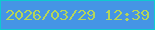 文字の大きさ：5、枠の色：0ecad0、背景の色：4595e5、文字の色：b5d559 無料ブログパーツのブログ時計