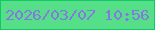 文字の大きさ：1、枠の色：0ecb65、背景の色：57de88、文字の色：8479e2 無料ブログパーツのブログ時計
