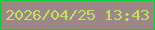文字の大きさ：2、枠の色：0ecc39、背景の色：9f8686、文字の色：bfe364 無料ブログパーツのブログ時計
