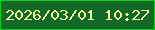 文字の大きさ：2、枠の色：0ed01c、背景の色：146828、文字の色：eef798 無料ブログパーツのブログ時計