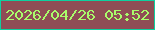 文字の大きさ：3、枠の色：0ed09f、背景の色：8f4d55、文字の色：a9fd6b 無料ブログパーツのブログ時計