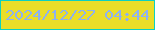 文字の大きさ：5、枠の色：0ed0c1、背景の色：ebde28、文字の色：8eb2ef 無料ブログパーツのブログ時計