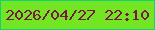 文字の大きさ：1、枠の色：0ed377、背景の色：74e522、文字の色：791842 無料ブログパーツのブログ時計