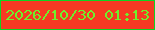 文字の大きさ：5、枠の色：0ed422、背景の色：f63923、文字の色：6ef02c 無料ブログパーツのブログ時計