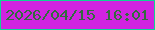 文字の大きさ：3、枠の色：0ed493、背景の色：d123e0、文字の色：336c3e 無料ブログパーツのブログ時計
