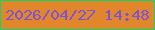 文字の大きさ：4、枠の色：0ed769、背景の色：e1862b、文字の色：7e52d5 無料ブログパーツのブログ時計