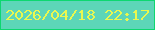 文字の大きさ：4、枠の色：0ed770、背景の色：5dd6b8、文字の色：eaf84f 無料ブログパーツのブログ時計
