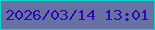 文字の大きさ：4、枠の色：0ed7cd、背景の色：6871a4、文字の色：2f09b1 無料ブログパーツのブログ時計
