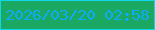 文字の大きさ：4、枠の色：0ed7ed、背景の色：1aa863、文字の色：0cacfa 無料ブログパーツのブログ時計