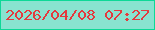文字の大きさ：4、枠の色：0ed897、背景の色：89e3d0、文字の色：e43a3e 無料ブログパーツのブログ時計
