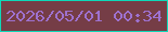 文字の大きさ：1、枠の色：0ed9b9、背景の色：753d46、文字の色：9e71cf 無料ブログパーツのブログ時計