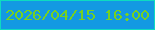 文字の大きさ：4、枠の色：0edbc0、背景の色：1399e2、文字の色：76d121 無料ブログパーツのブログ時計