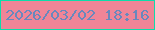 文字の大きさ：1、枠の色：0edcaa、背景の色：f08597、文字の色：6988bd 無料ブログパーツのブログ時計
