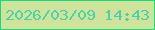 文字の大きさ：4、枠の色：0ede80、背景の色：cfe49a、文字の色：48d3ab 無料ブログパーツのブログ時計