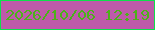 文字の大きさ：2、枠の色：0ee04b、背景の色：be5aa9、文字の色：4bb219 無料ブログパーツのブログ時計