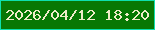 文字の大きさ：5、枠の色：0ee0ae、背景の色：087804、文字の色：f0ecc8 無料ブログパーツのブログ時計