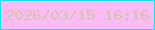 文字の大きさ：3、枠の色：0ee2f6、背景の色：fbbbf3、文字の色：d3c3b5 無料ブログパーツのブログ時計