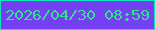 文字の大きさ：1、枠の色：0ee5b8、背景の色：7340f4、文字の色：34e18f 無料ブログパーツのブログ時計