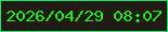 文字の大きさ：4、枠の色：0eeb6b、背景の色：211a15、文字の色：19f218 無料ブログパーツのブログ時計