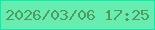 文字の大きさ：4、枠の色：0eebaa、背景の色：66edaf、文字の色：4e9b5d 無料ブログパーツのブログ時計