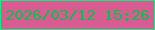 文字の大きさ：4、枠の色：0eec82、背景の色：d85c92、文字の色：03c34e 無料ブログパーツのブログ時計